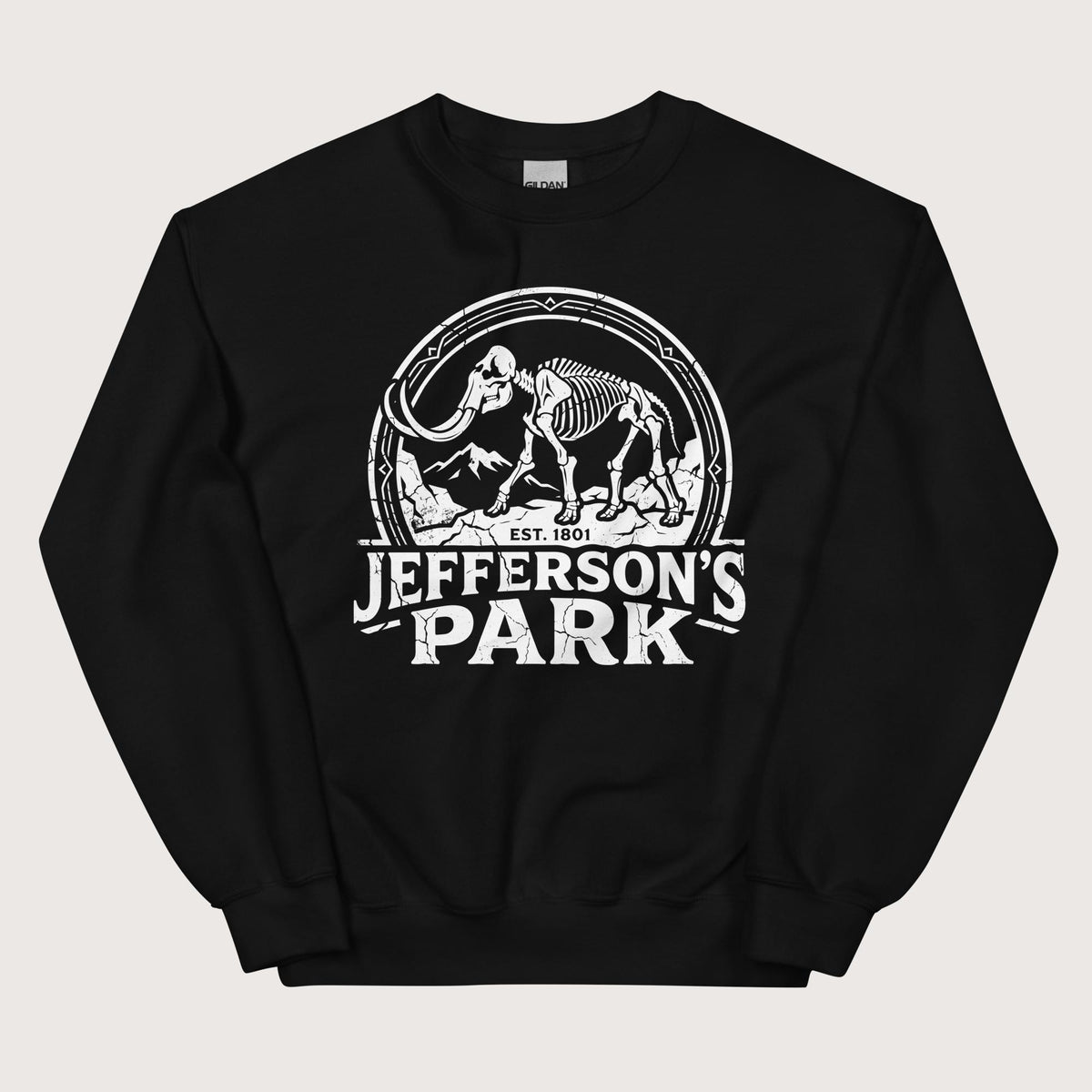 Black Jefferson's Park Sweatshirt - history buff gift by HistoHead