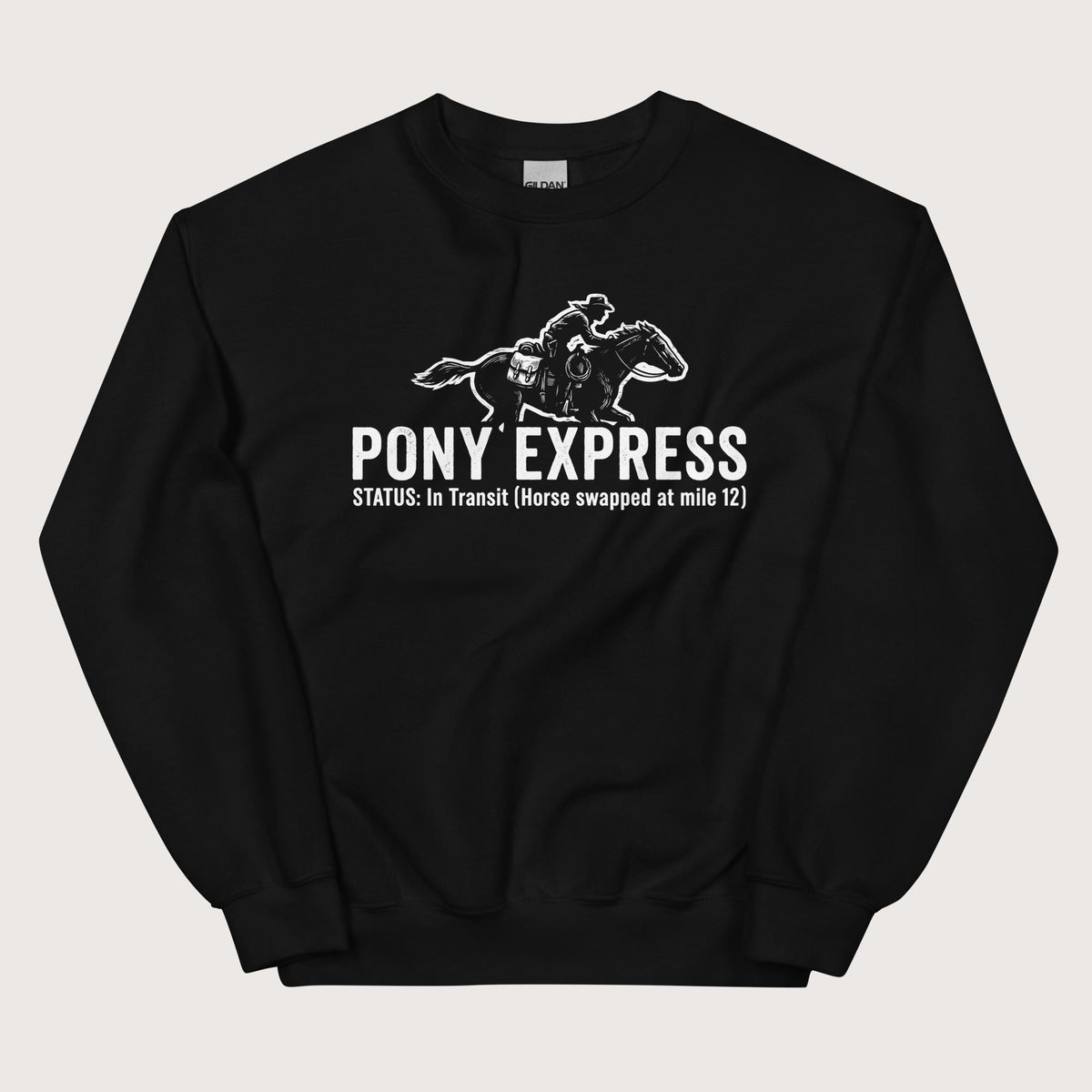 Black Pony Express Sweatshirt - history buff gift by HistoHead