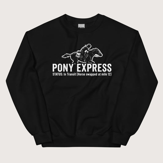Black Pony Express Sweatshirt - history buff gift by HistoHead
