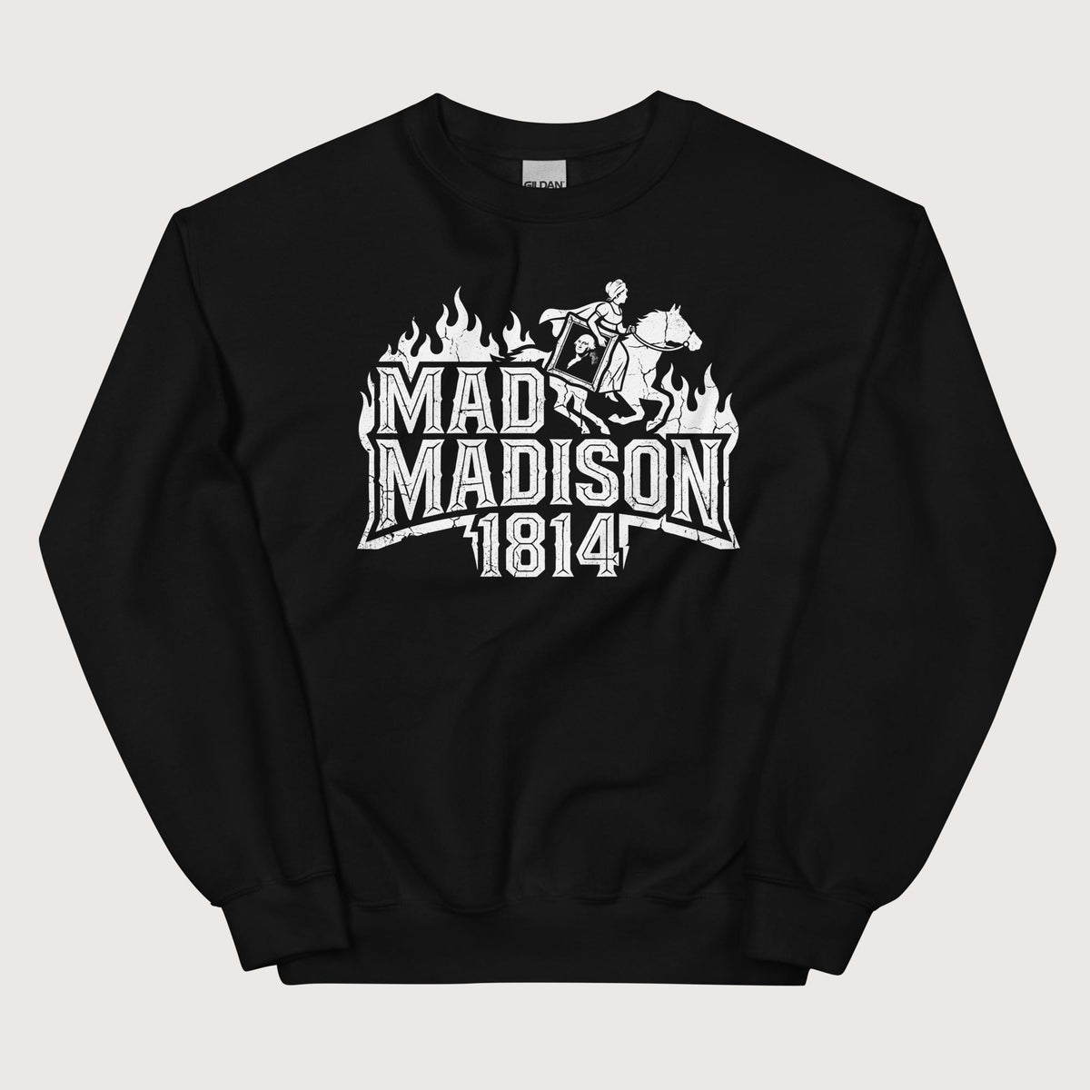 Black Mad Madison Sweatshirt - history buff gift by HistoHead