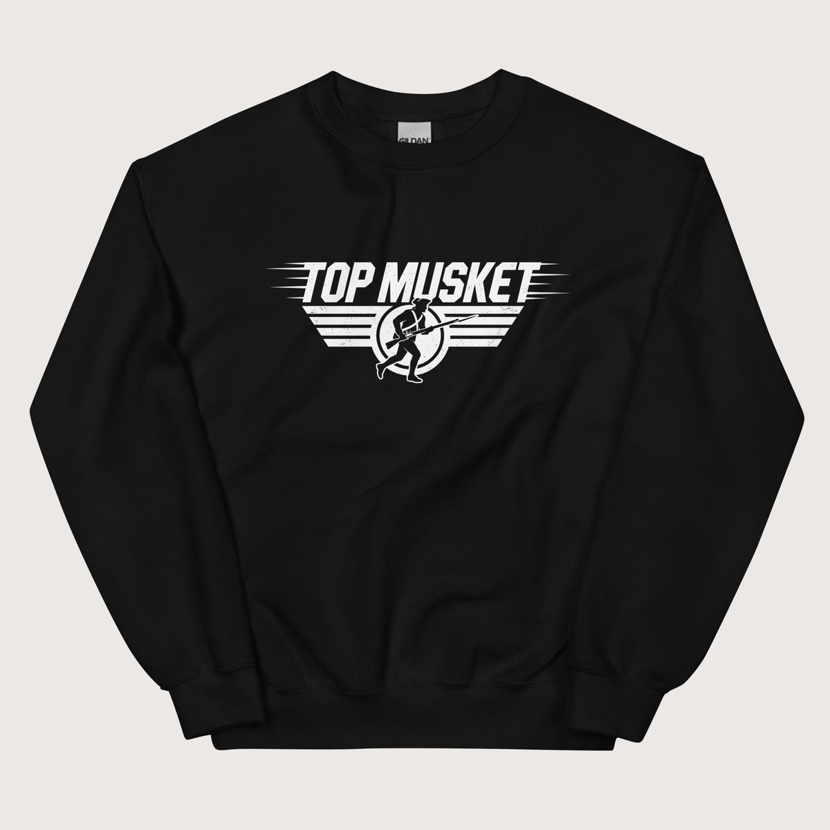 Black Top Musket Sweatshirt - history buff gift by HistoHead