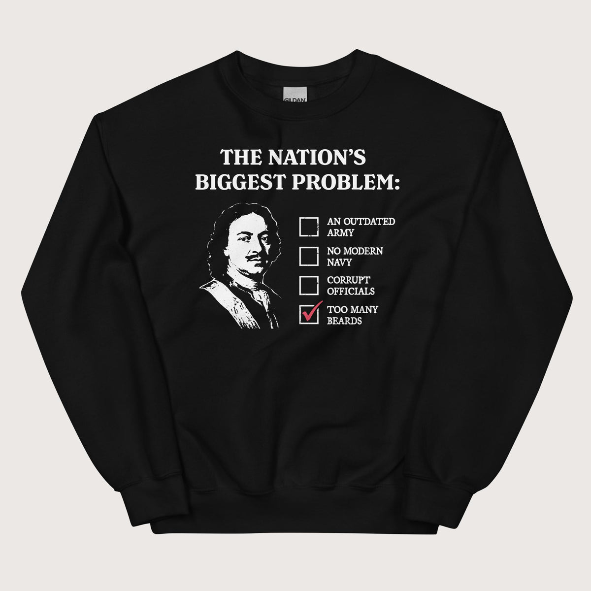Black Peter the Great's Beard Tax Sweatshirt - history buff gift by HistoHead