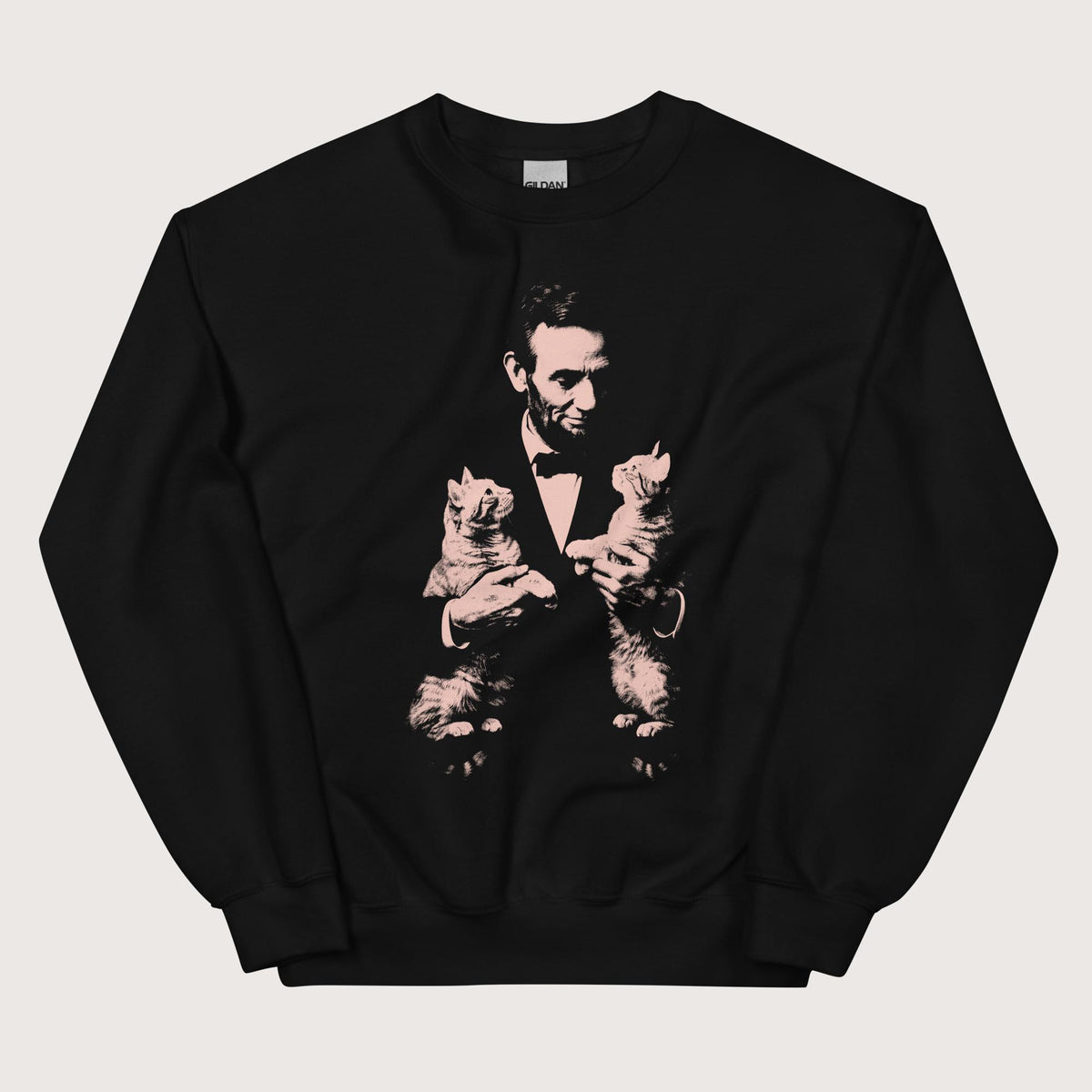 Black Lincoln Kittens Sweatshirt - history buff gift by HistoHead