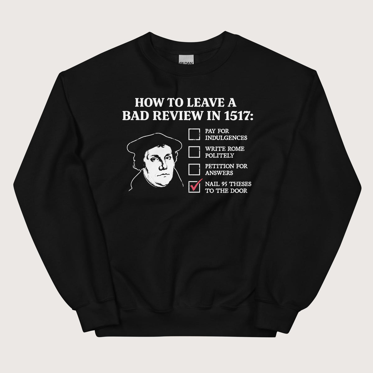 Black Martin Luther's Conflict Resolution Sweatshirt - history buff gift by HistoHead