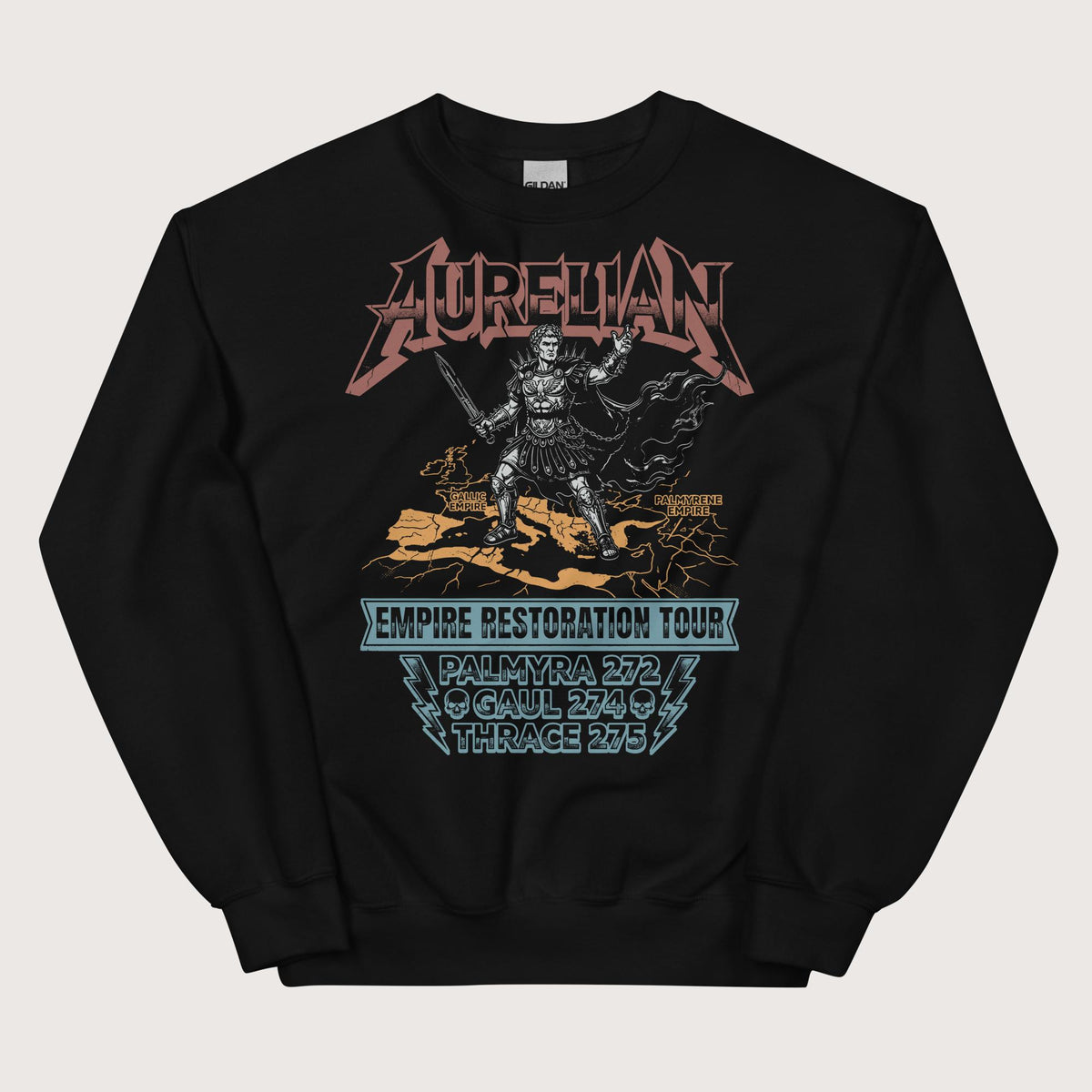 Black Aurelian Empire Restoration Tour Sweatshirt - history buff gift by HistoHead
