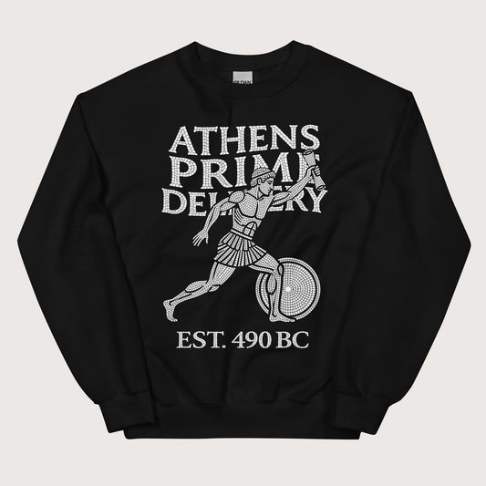 Black Athens Prime Delivery Sweatshirt - history buff gift by HistoHead