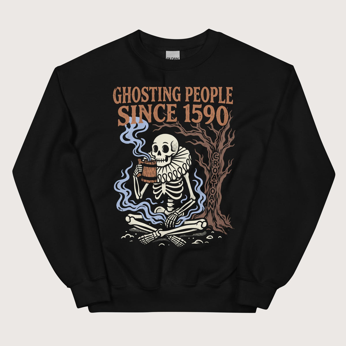 Black Roanoke Colony Ghosting Since 1590 Sweatshirt - history buff gift by HistoHead