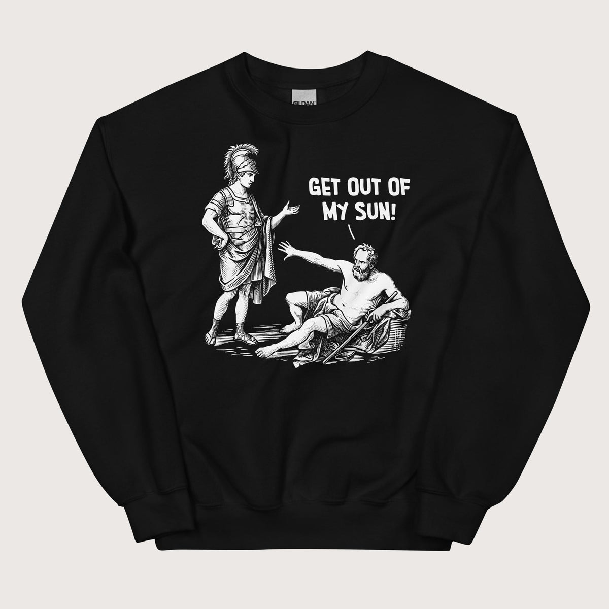 Black Diogenes: Get Out of My Sun Sweatshirt - history buff gift by HistoHead