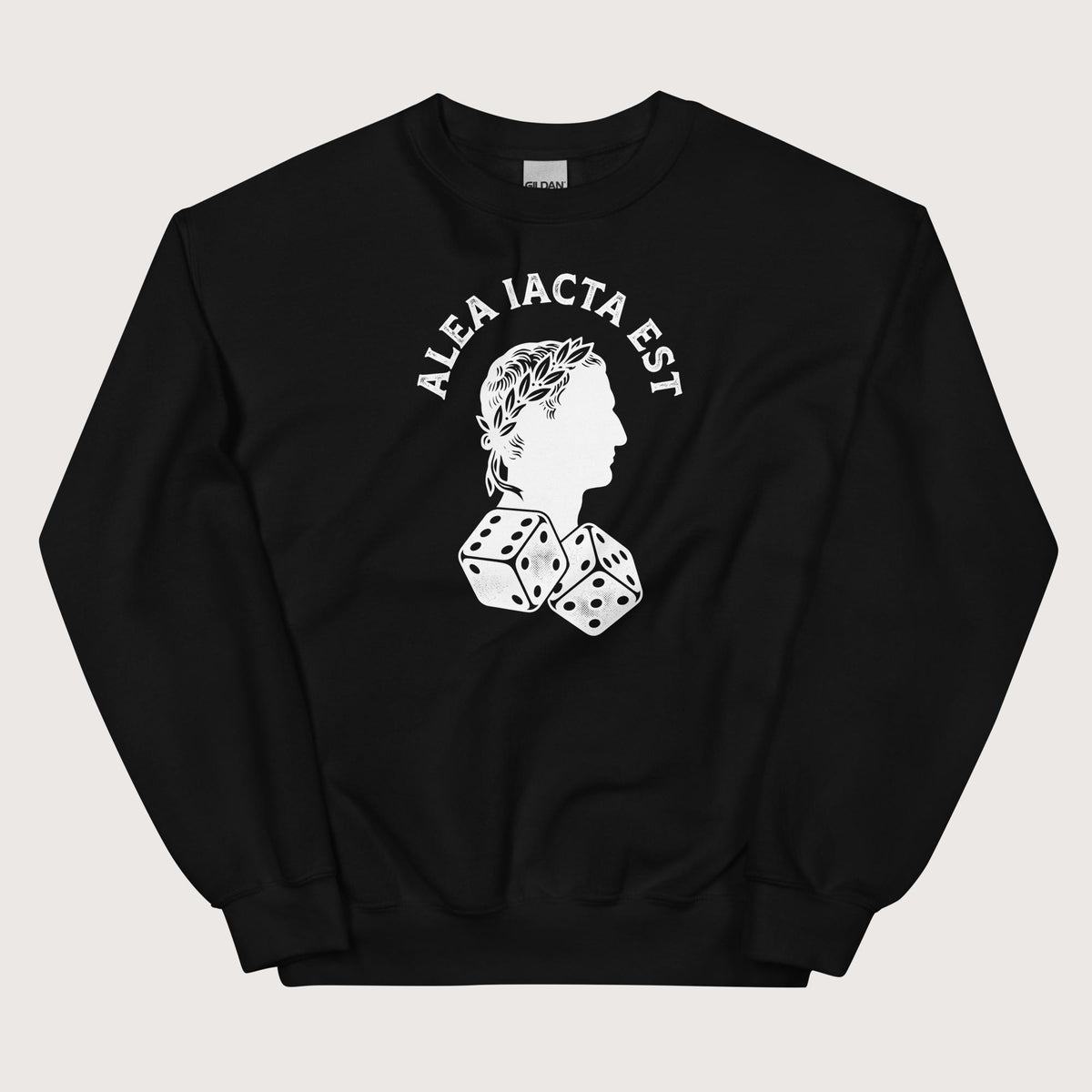 Black Alea Iacta Est Caesar Quote Sweatshirt - history buff gift by HistoHead