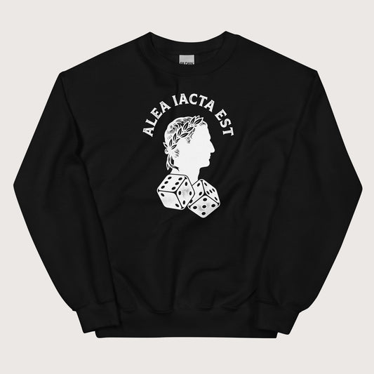 Black Alea Iacta Est Caesar Quote Sweatshirt - history buff gift by HistoHead