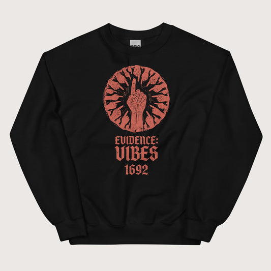 Black 1692 Salem Witch Trials Evidence Sweatshirt - history buff gift by HistoHead