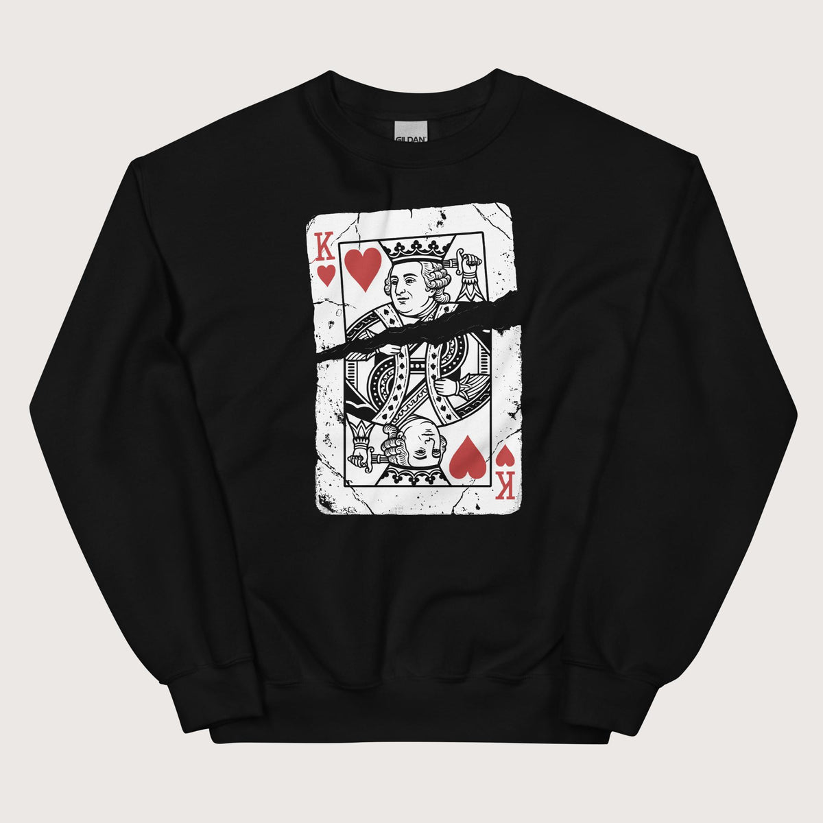 Black Louis XVI Playing Card Sweatshirt - history buff gift by HistoHead