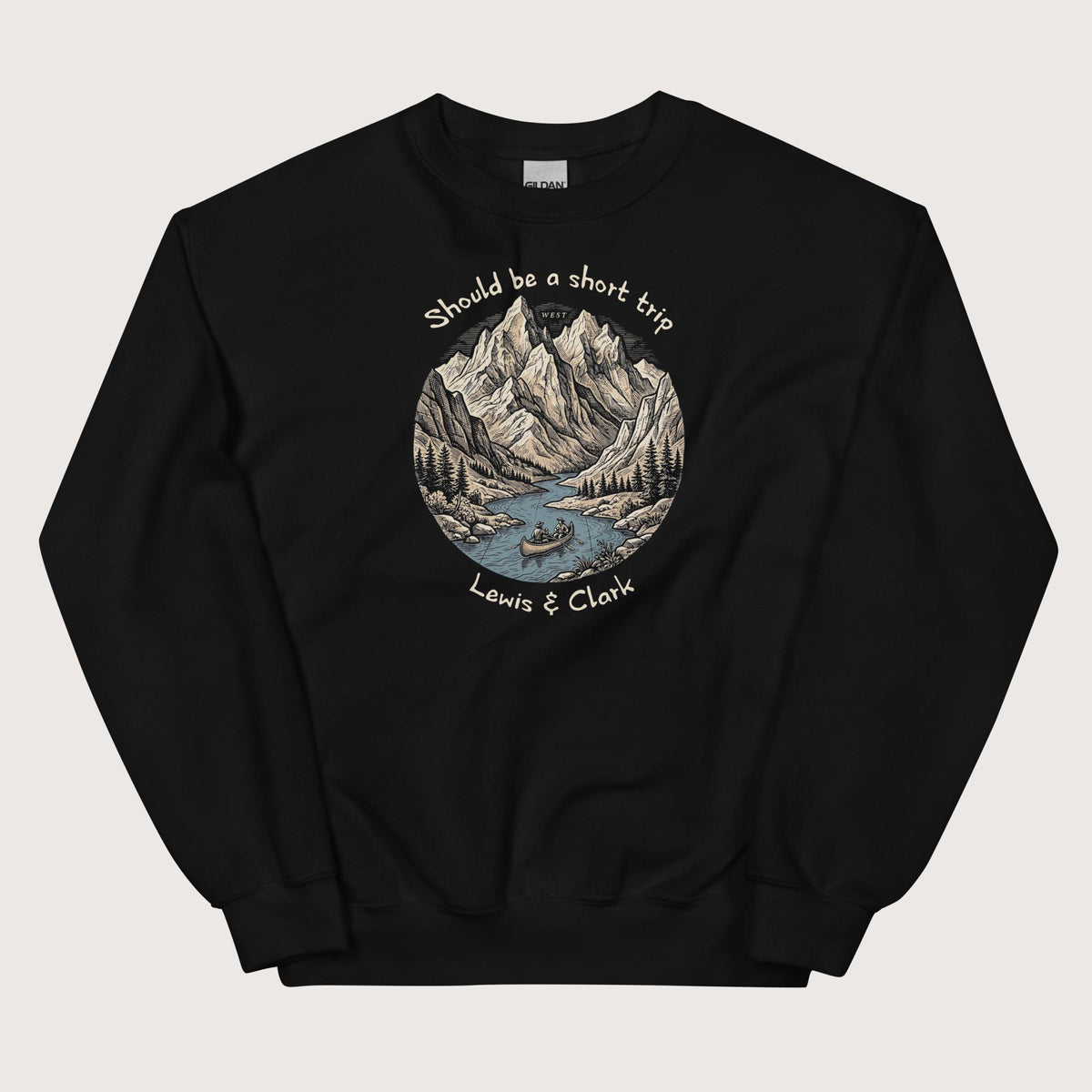 Black Lewis & Clark Short Trip Sweatshirt - history buff gift by HistoHead