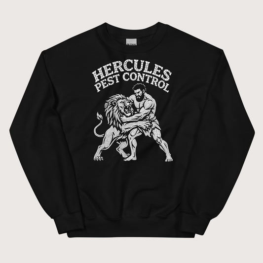 Black Hercules Pest Control Sweatshirt - history buff gift by HistoHead