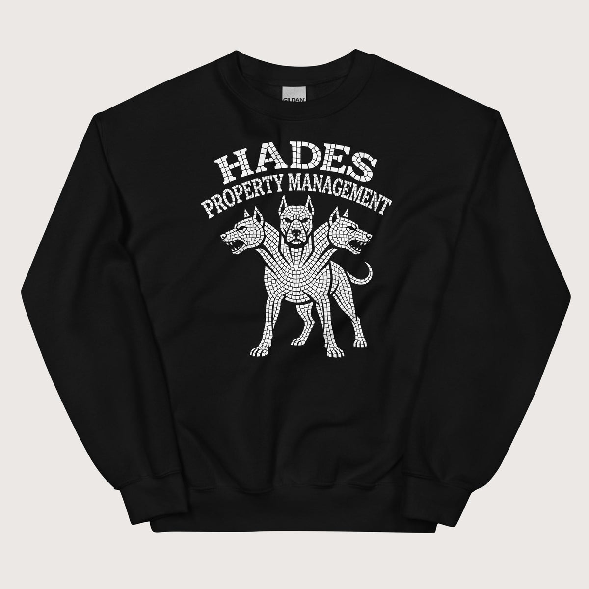 Black Hades Property Management Sweatshirt - history buff gift by HistoHead