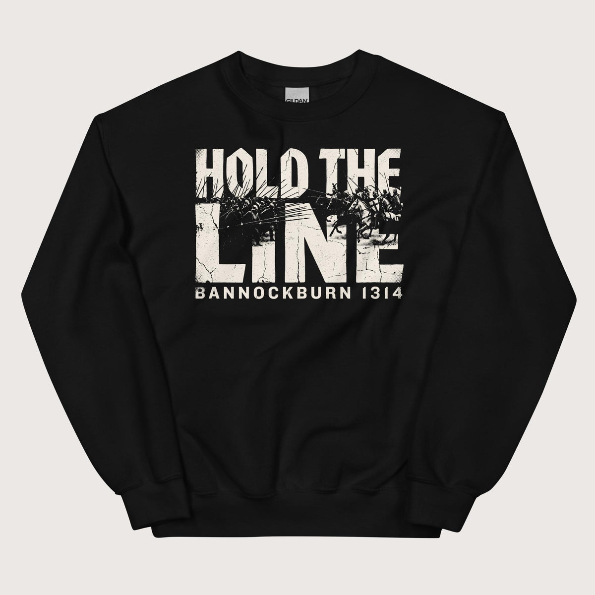 Black Hold The Line Bannockburn 1314 Sweatshirt - history buff gift by HistoHead