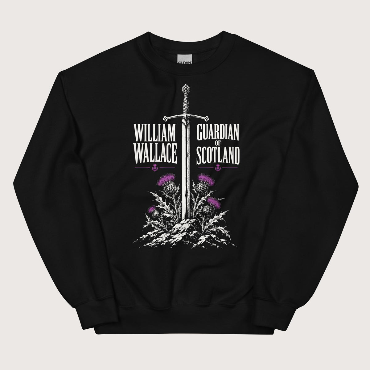 Black William Wallace Sweatshirt - history buff gift by HistoHead