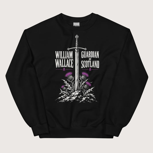 Black William Wallace Sweatshirt - history buff gift by HistoHead