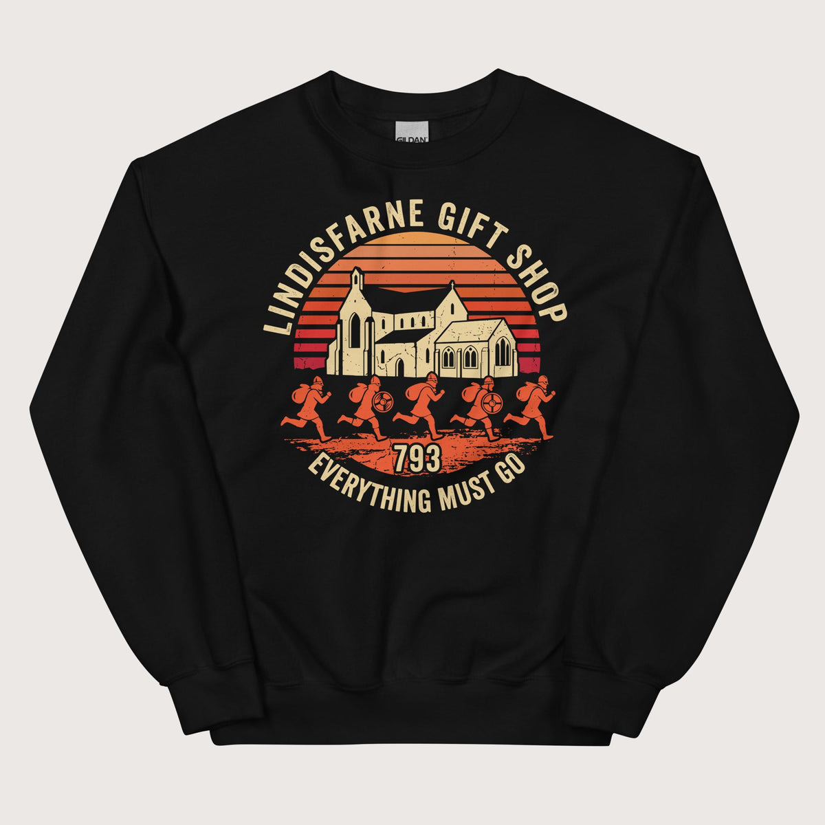 Black Lindisfarne Gift Shop 793 Sweatshirt - history buff gift by HistoHead