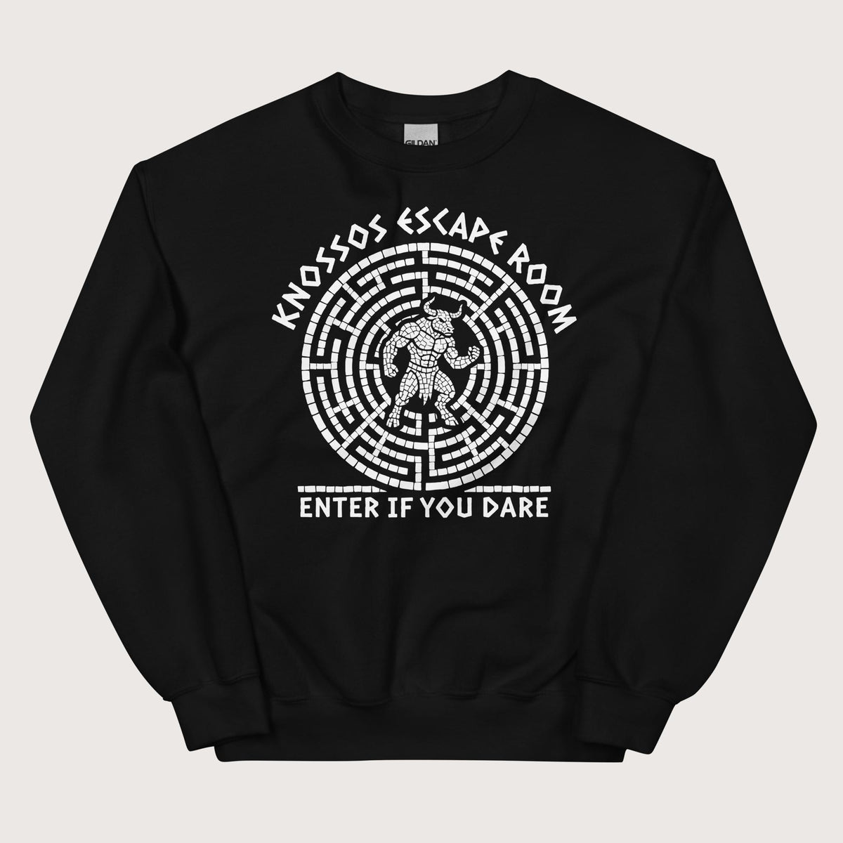 Black Knossos Escape Room Enter If You Dare Sweatshirt - history buff gift by HistoHead