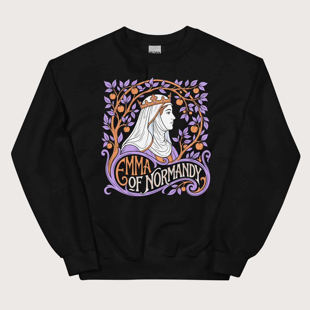 Black Emma Of Normandy Sweatshirt - history buff gift by HistoHead