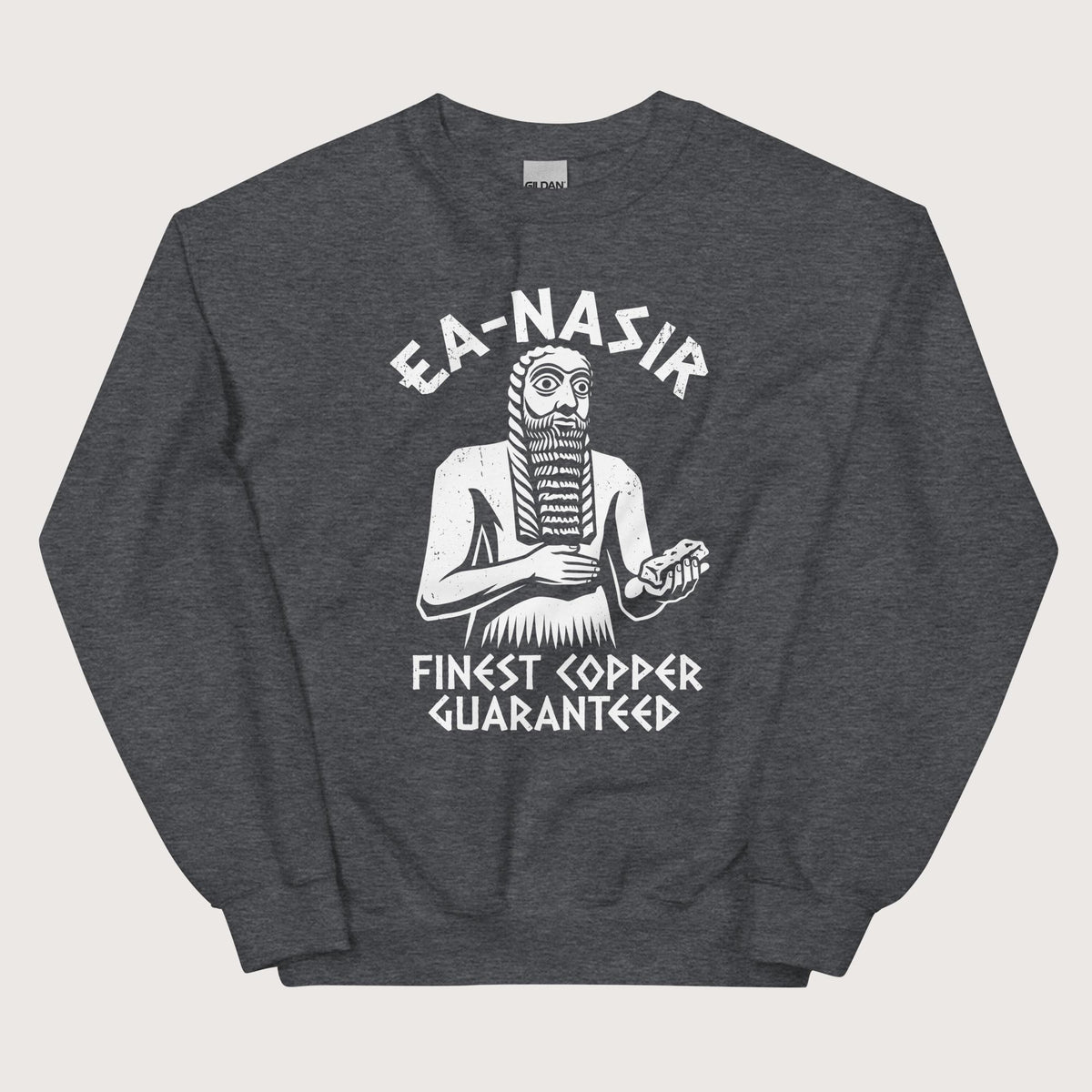 Dark Heather Ea-Nasir Finest Copper Sweatshirt - history buff gift by HistoHead