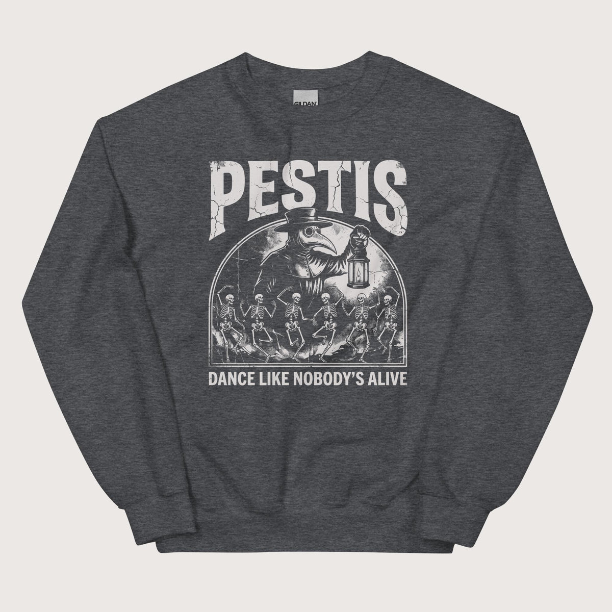Dark Heather Pestis Dance Sweatshirt - history buff gift by HistoHead