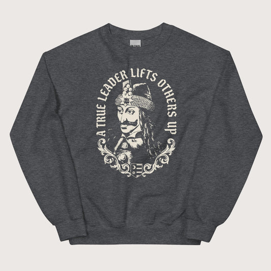 Dark Heather Vlad the Impaler True Leader Sweatshirt - history buff gift by HistoHead