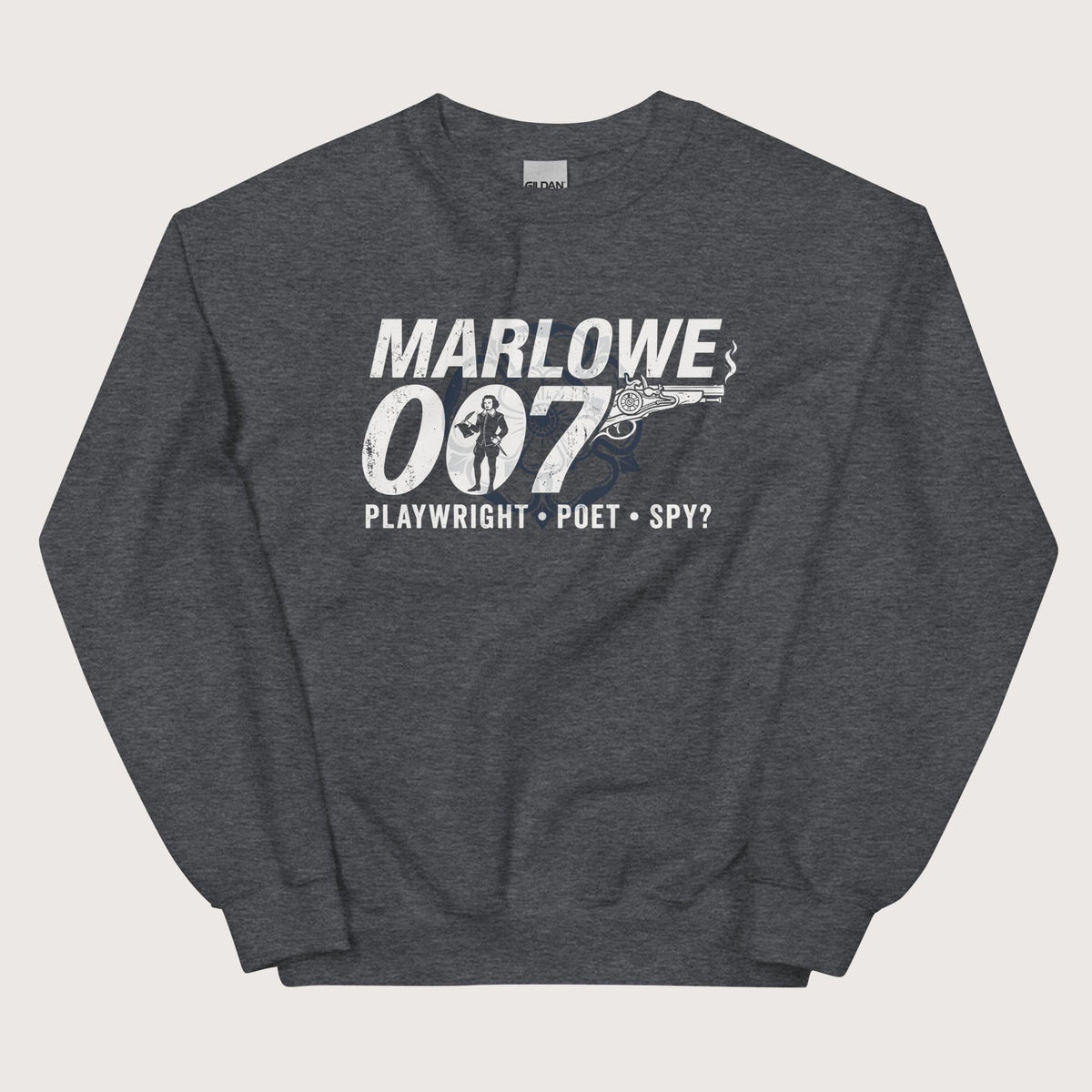 Dark Heather Marlowe 007 Sweatshirt - history buff gift by HistoHead