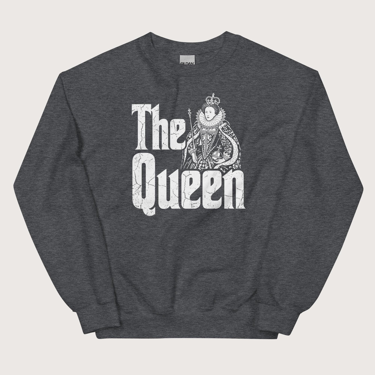 Dark Heather Queen Elizabeth I Sweatshirt - history buff gift by HistoHead