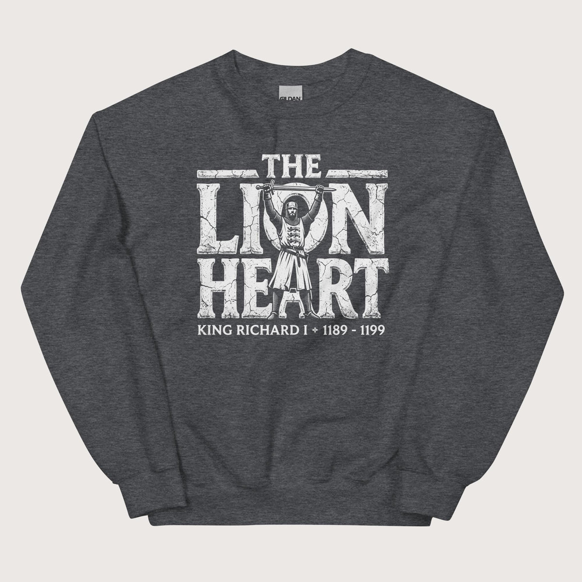 Dark Heather Richard the Lionheart Sweatshirt - history buff gift by HistoHead