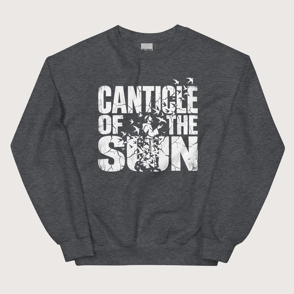 Dark Heather Canticle of the Sun Saint Francis of Assisi Birds Sweatshirt - history buff gift by HistoHead