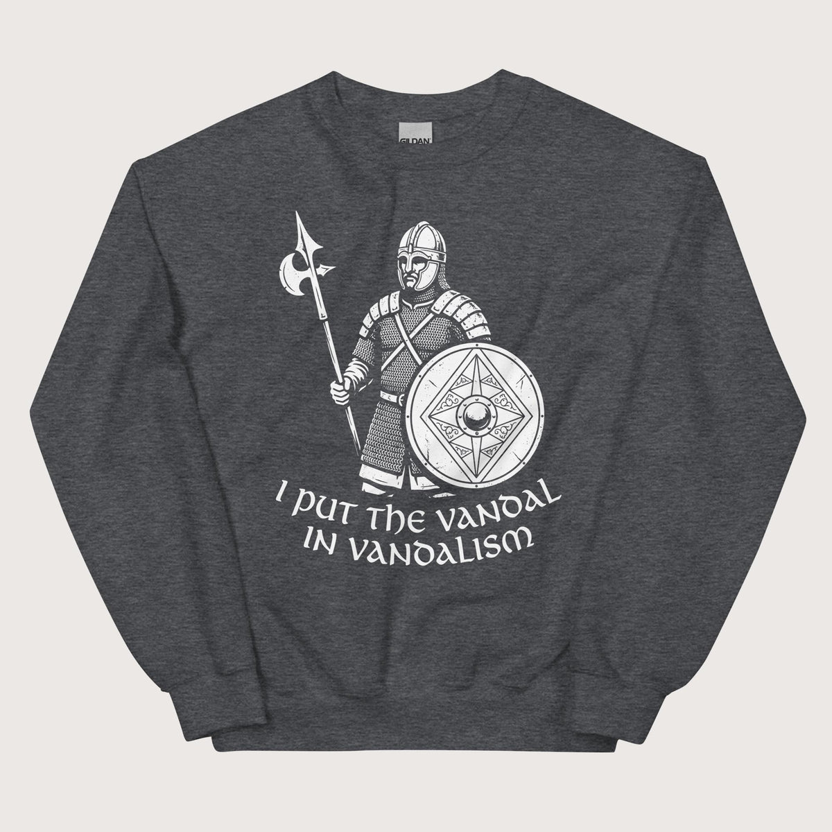 Dark Heather Vandal in Vandalism Sweatshirt - history buff gift by HistoHead