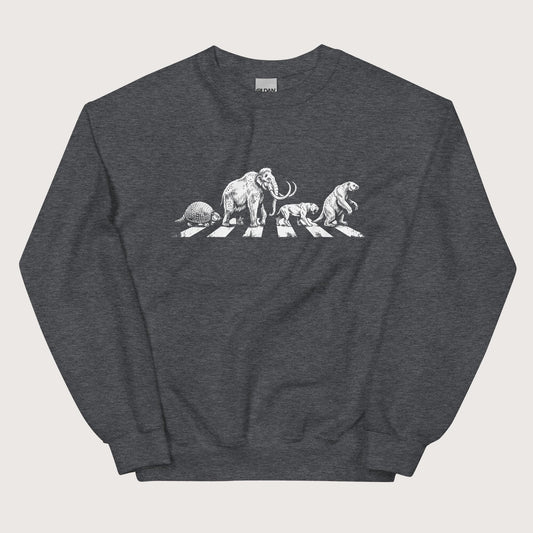Dark Heather Pleistocene Road Sweatshirt - history buff gift by HistoHead