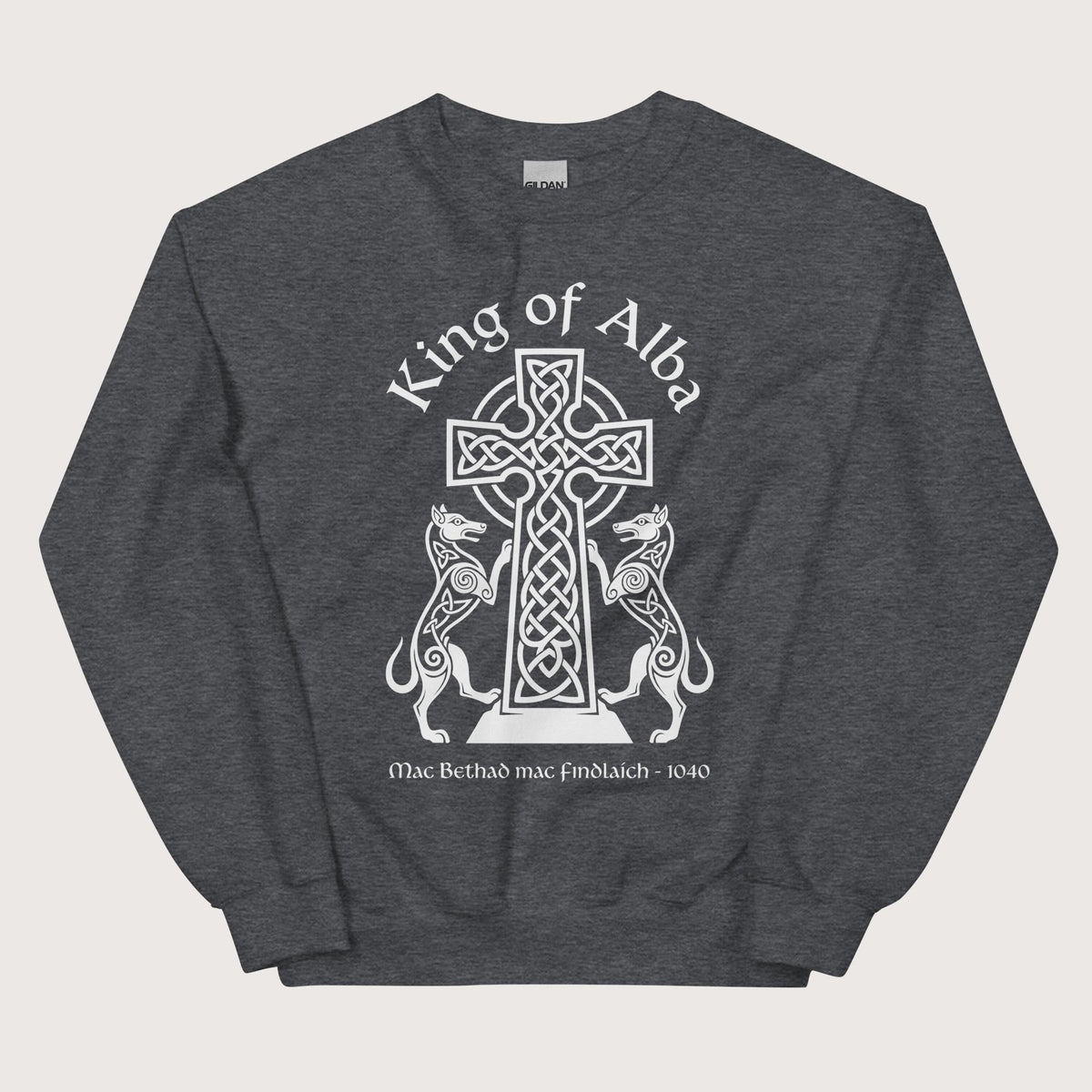 Dark Heather King of Alba Sweatshirt - history buff gift by HistoHead
