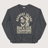 Dark Heather Roanoke Island Hide & Seek Sweatshirt - history buff gift by HistoHead