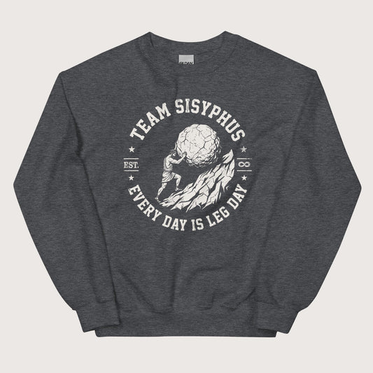 Dark Heather Team Sisyphus Sweatshirt - history buff gift by HistoHead
