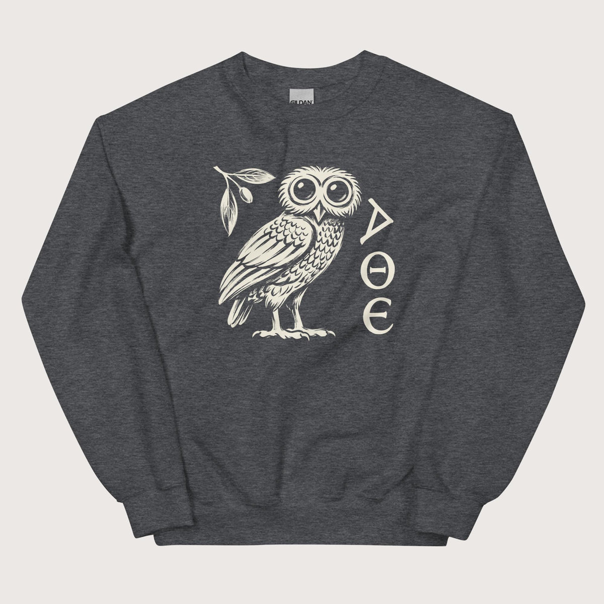 Dark Heather Owl of Athena Sweatshirt - history buff gift by HistoHead