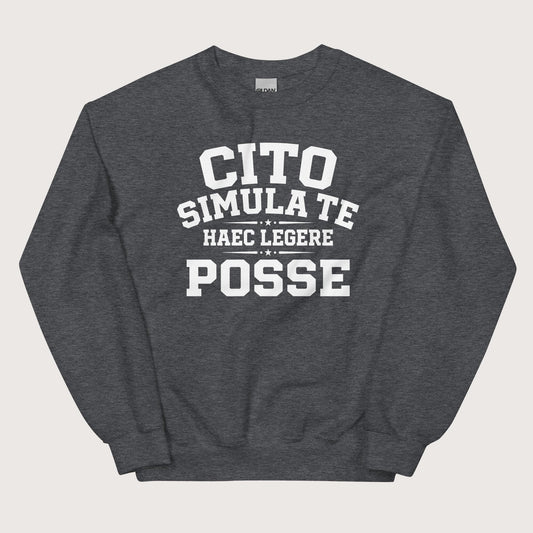 Dark Heather Latin Quick Pretend You Can Read This Sweatshirt - history buff gift by HistoHead