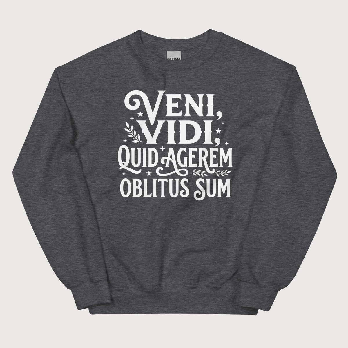 Dark Heather Latin I Came I Saw I Forgot I Was Doing Sweatshirt - history buff gift by HistoHead