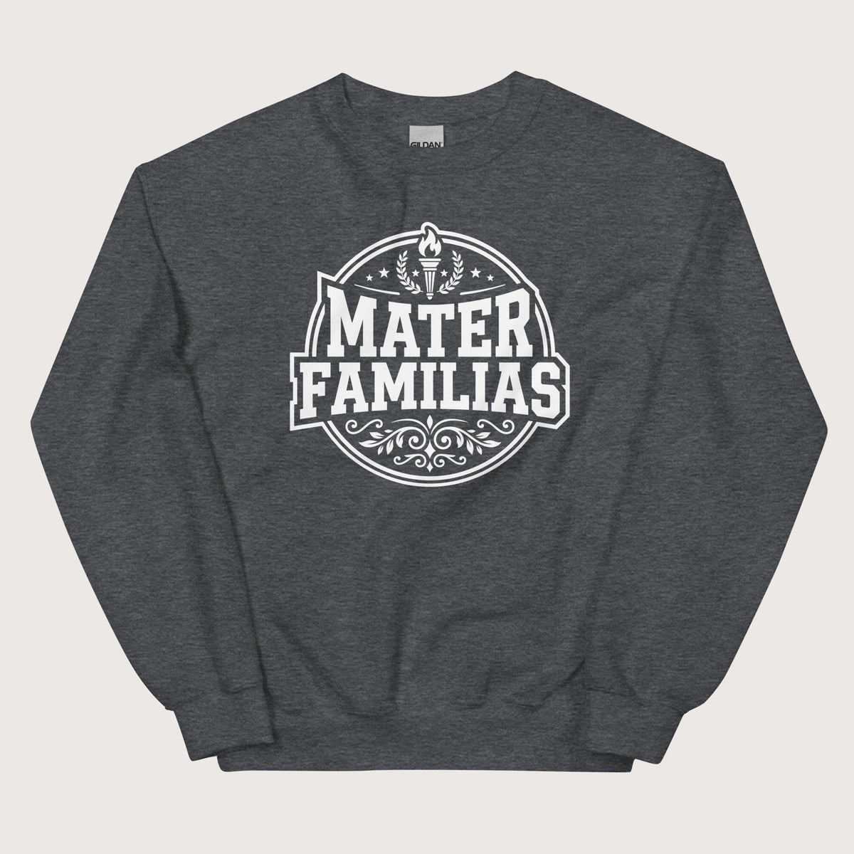 Dark Heather Mater Familias Latin Sweatshirt - history buff gift by HistoHead