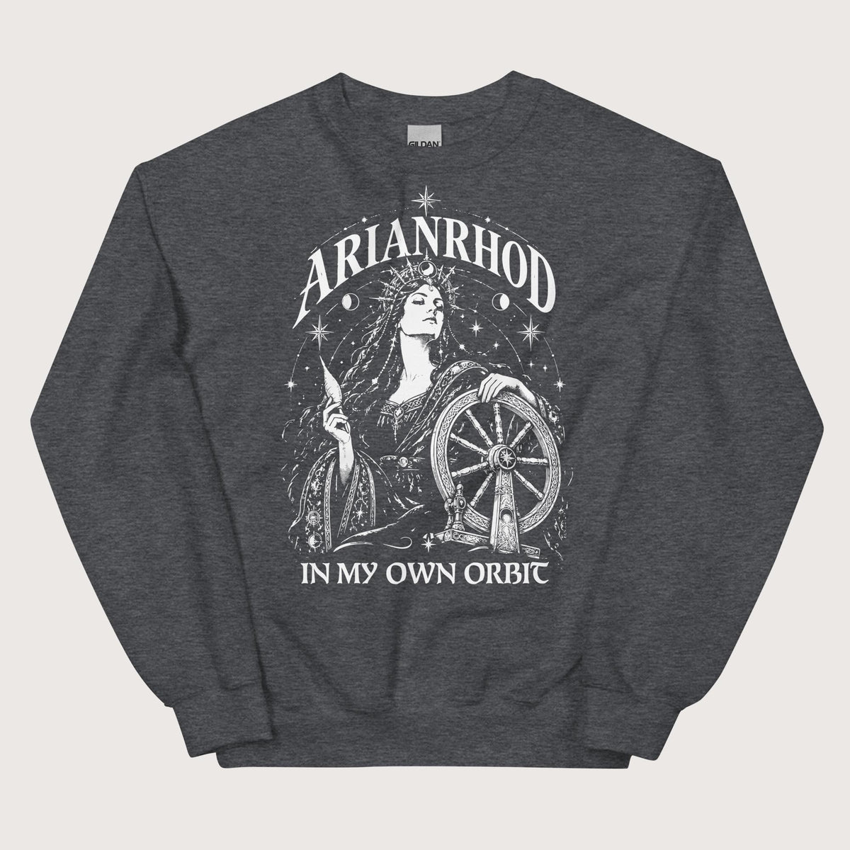 Dark Heather Arianrhod In My Own Orbit Sweatshirt - history buff gift by HistoHead