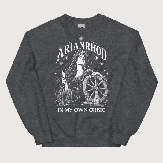 Dark Heather Arianrhod In My Own Orbit Sweatshirt - history buff gift by HistoHead