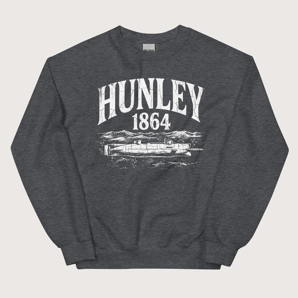 Dark Heather Hunley Submarine Sweatshirt - history buff gift by HistoHead