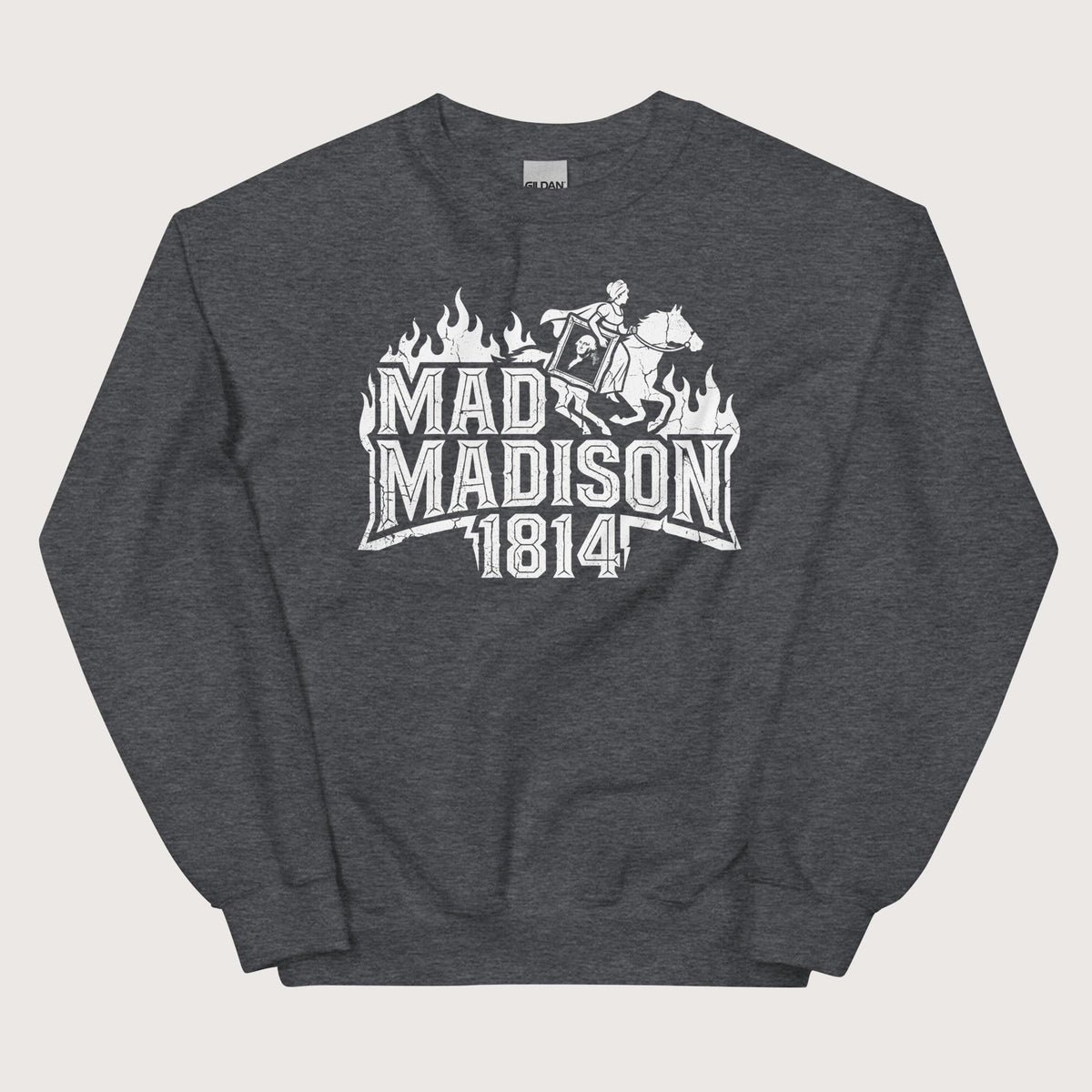 Dark Heather Mad Madison Sweatshirt - history buff gift by HistoHead