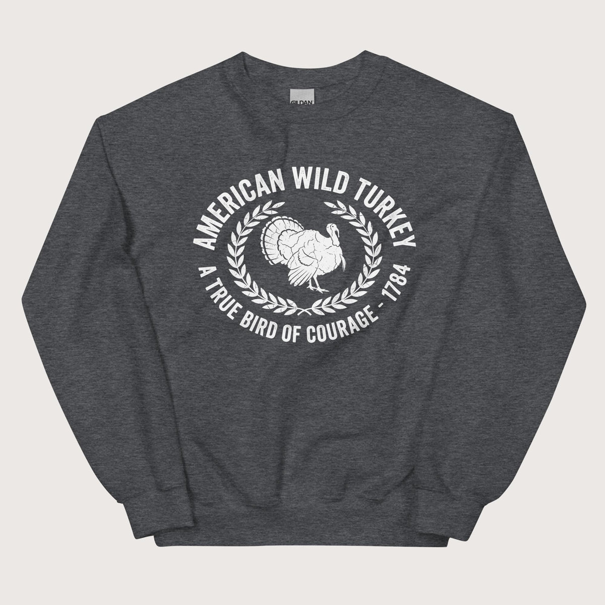 Dark Heather American Wild Turkey Sweatshirt - history buff gift by HistoHead
