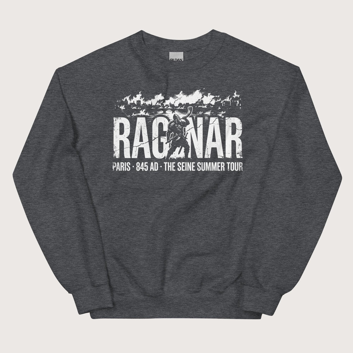Dark Heather Ragnar The Seine Summer Tour Sweatshirt - history buff gift by HistoHead