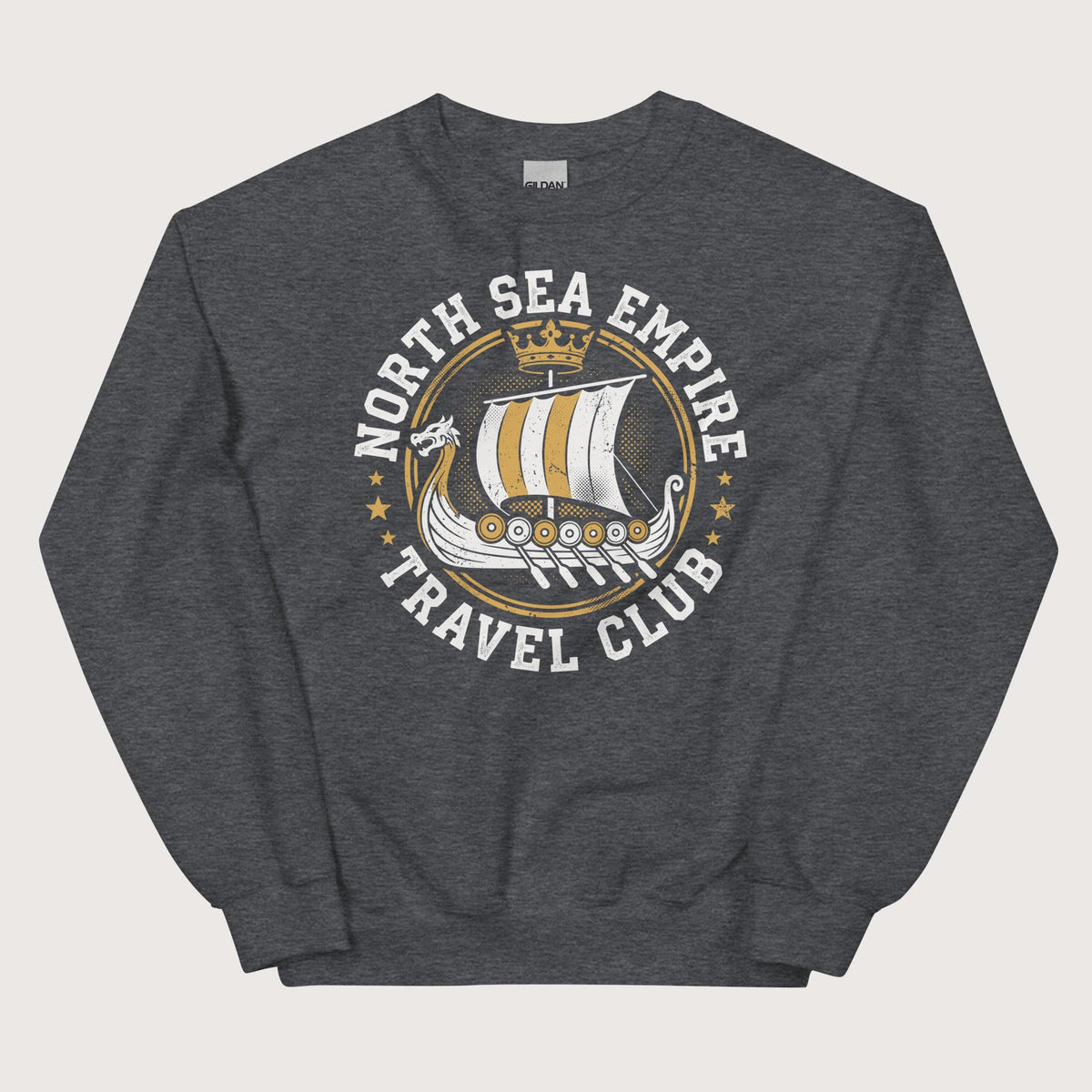 Dark Heather North Sea Empire Travel Club Sweatshirt - history buff gift by HistoHead