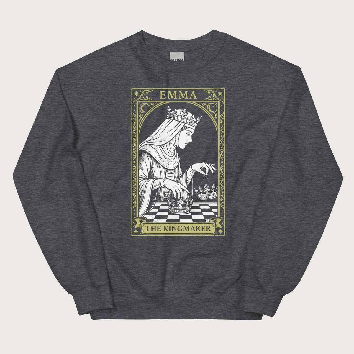 Dark Heather Emma of Normandy The Kingmaker Sweatshirt - history buff gift by HistoHead
