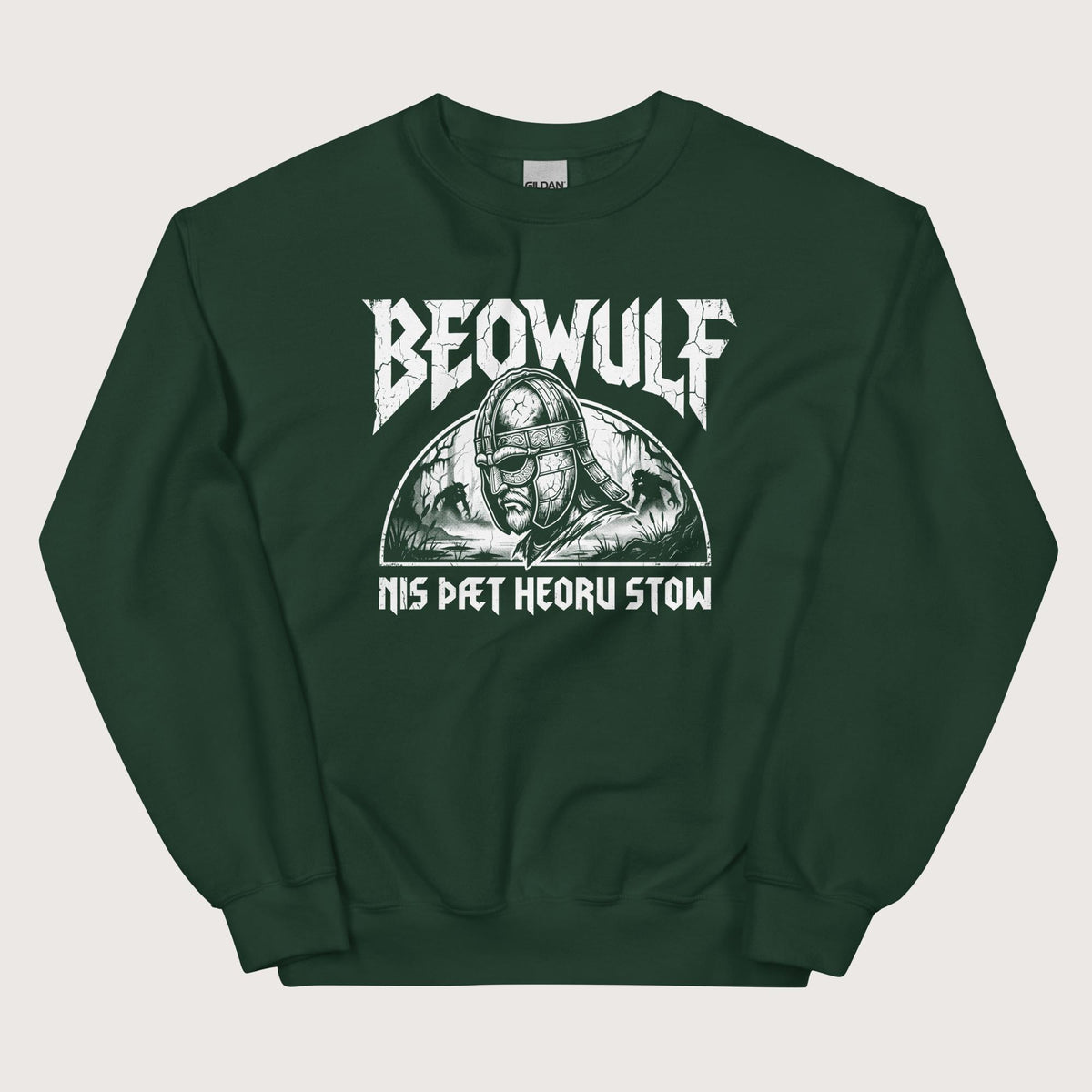 Forest Green Beowulf That Is No Pleasant Place Old English Sweatshirt - history buff gift by HistoHead